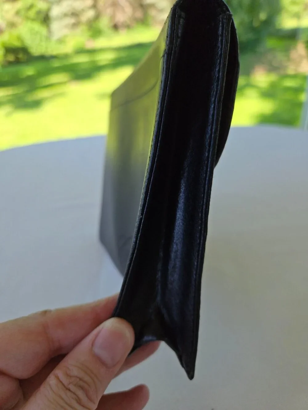 Punctuate Brand Black Leather Folio Pouch Folder